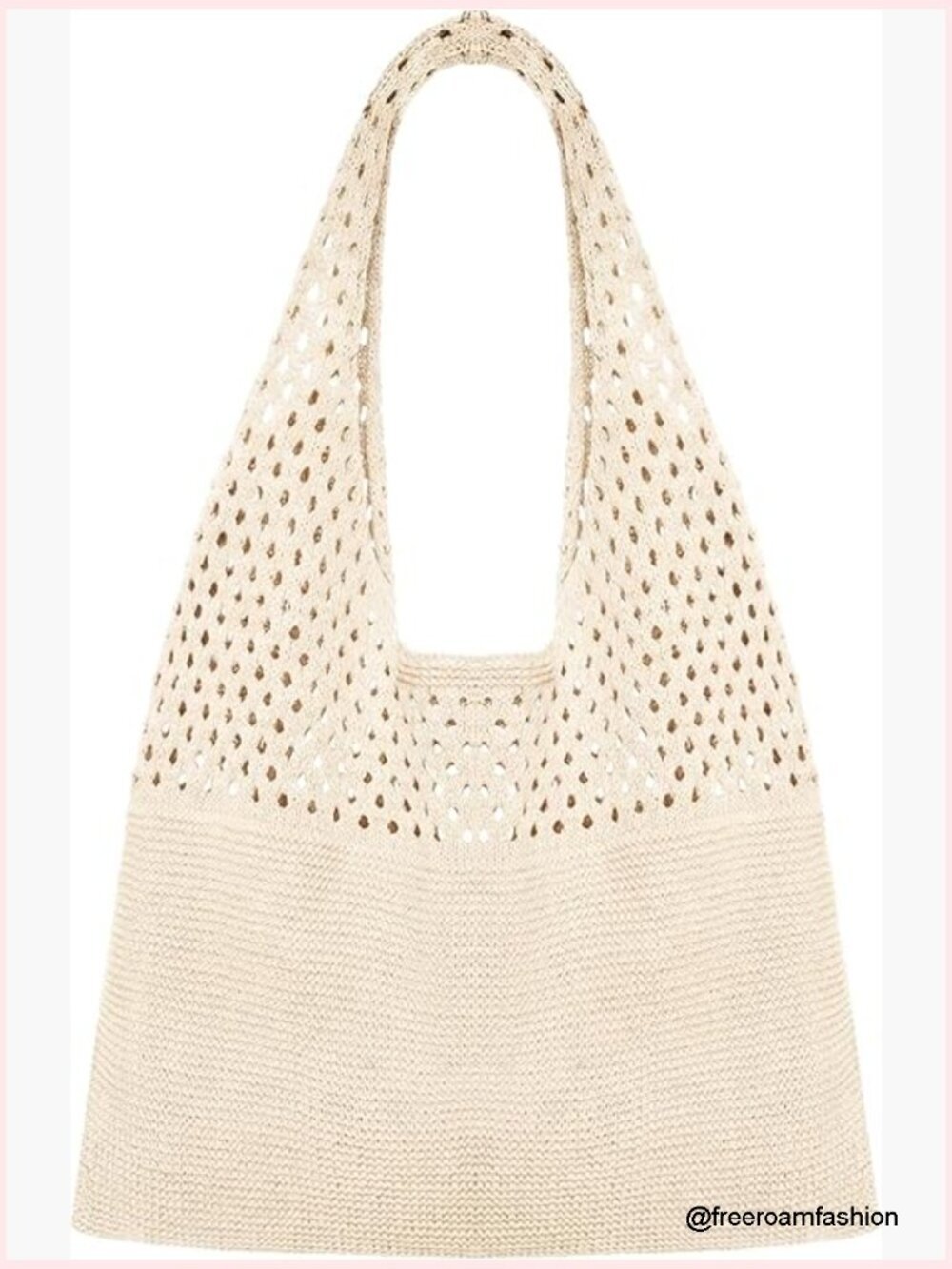 Crochet Beach Tote Bag Mesh Handbag Bohemian Shoulder Bag Summer Vacation
